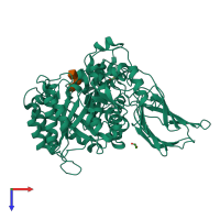 PDB entry 4d6j coloured by chain, top view.