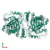 Lysine-specific demethylase 4D in PDB entry 4d6r, assembly 1, front view.