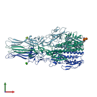PDB entry 4d6w coloured by chain, front view.