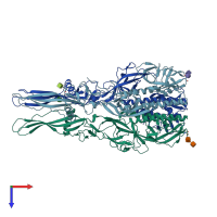PDB entry 4d6w coloured by chain, top view.
