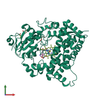 PDB entry 4d6z coloured by chain, front view.