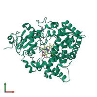 PDB entry 4d78 coloured by chain, front view.