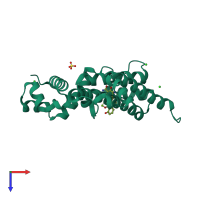 PDB entry 4d7m coloured by chain, top view.