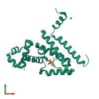 PDB entry 4d7n coloured by chain, front view.