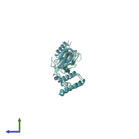 PDB 4d7t coloured by chain and viewed from the side.