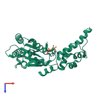 PDB entry 4d81 coloured by chain, top view.