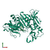 PDB entry 4d88 coloured by chain, front view.