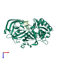 PDB entry 4d88 coloured by chain, top view.