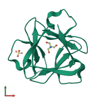 PDB entry 4d8h coloured by chain, front view.