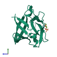 PDB entry 4d8h coloured by chain, side view.
