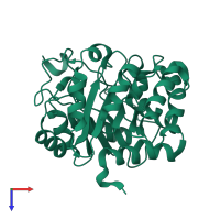 PDB entry 4d8l coloured by chain, top view.