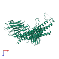 PDB entry 4d8m coloured by chain, top view.