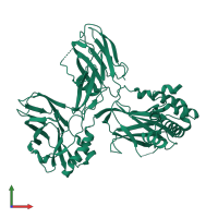 PDB entry 4d8o coloured by chain, front view.