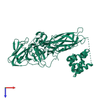 PDB entry 4d8o coloured by chain, top view.