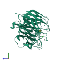 PDB entry 4d8s coloured by chain, side view.