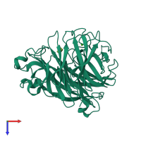 PDB entry 4d8s coloured by chain, top view.