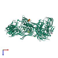PDB entry 4d94 coloured by chain, top view.