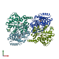 PDB entry 4d99 coloured by chain, front view.