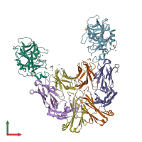 PDB entry 4d9q coloured by chain, front view.