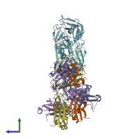 PDB entry 4d9q coloured by chain, side view.