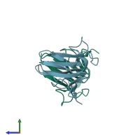 PDB entry 4d9v coloured by chain, side view.