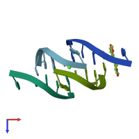 PDB entry 4d9x coloured by chain, top view.