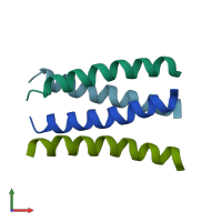 PDB entry 4dac coloured by chain, front view.