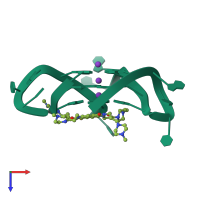 PDB entry 4daq coloured by chain, top view.