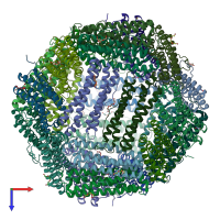 PDB entry 4das coloured by chain, top view.