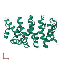 PDB entry 4db6 coloured by chain, front view.