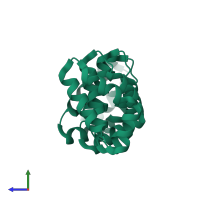PDB entry 4db6 coloured by chain, side view.