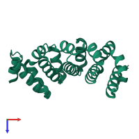 PDB entry 4db6 coloured by chain, top view.
