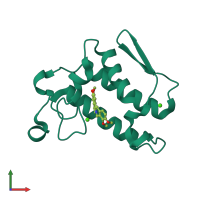 PDB entry 4dbk coloured by chain, front view.