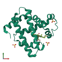 PDB entry 4dc7 coloured by chain, front view.