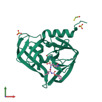 PDB entry 4dcd coloured by chain, front view.