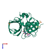 PDB entry 4dcd coloured by chain, top view.