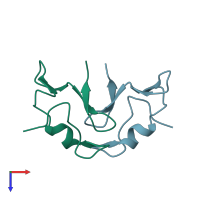 PDB entry 4dcz coloured by chain, top view.