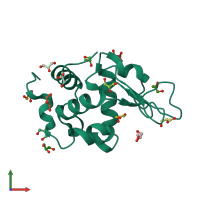 PDB entry 4dd0 coloured by chain, front view.