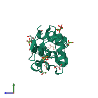 PDB entry 4dd0 coloured by chain, side view.
