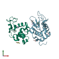 PDB entry 4dd1 coloured by chain, front view.