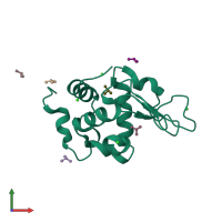 PDB entry 4dd3 coloured by chain, front view.