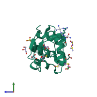 PDB entry 4dd7 coloured by chain, side view.