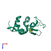 PDB entry 4dda coloured by chain, top view.