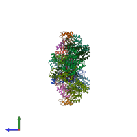PDB entry 4ddg coloured by chain, side view.