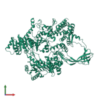 PDB entry 4ddu coloured by chain, front view.