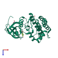 PDB entry 4ded coloured by chain, top view.