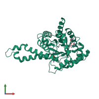 PDB entry 4del coloured by chain, front view.