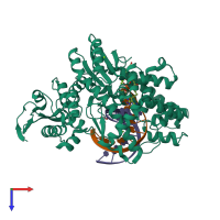 PDB entry 4df4 coloured by chain, top view.