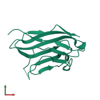 PDB entry 4dfi coloured by chain, front view.