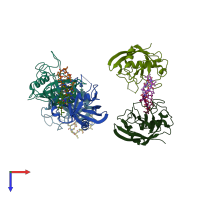 PDB entry 4dgc coloured by chain, top view.